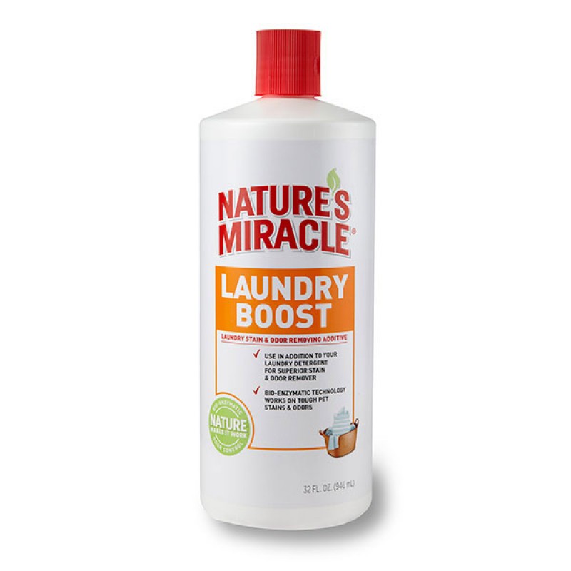 Natures Miracle Landry Boost. Средство для стирки от пятен и запахов животных, 946 мл. 8in1 (8в1)